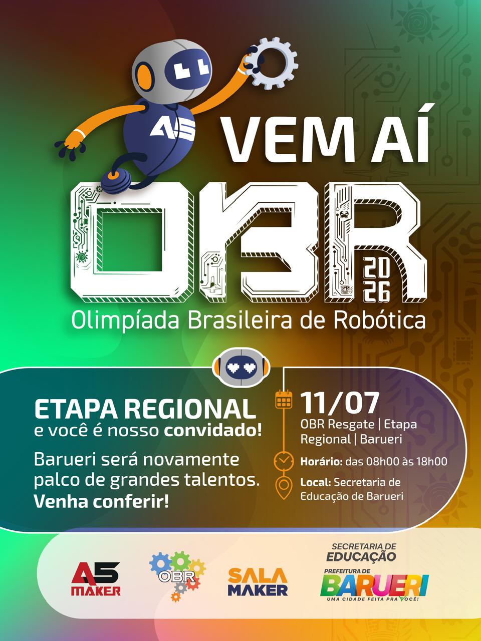 Barueri se prepara para as Olimpíadas Brasileiras de Robótica 2026!